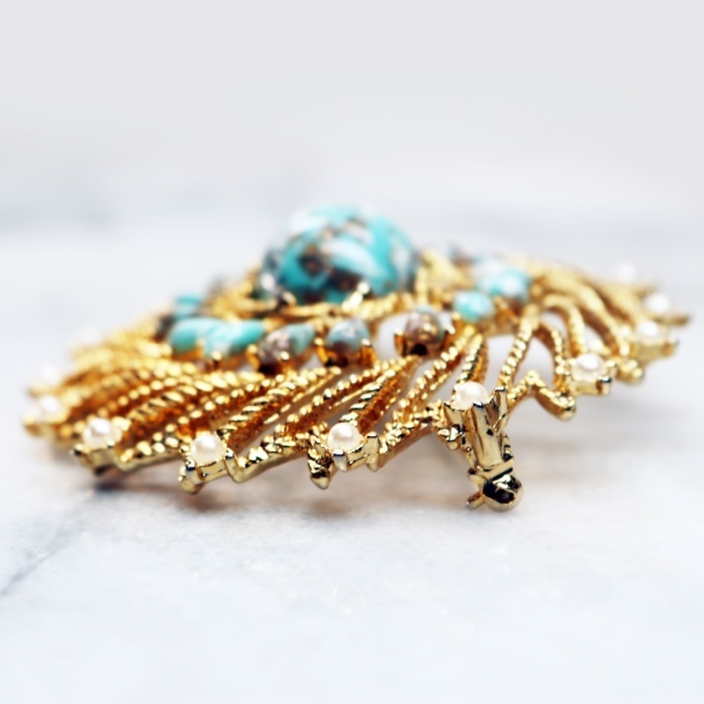 Vintage Azure Skies Larimar Sarah Coventry Brooch - Picture 6 of 16
